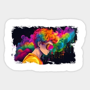 Colourful LGBT design for Pride Month: celebrate diversity and acceptance. Sticker